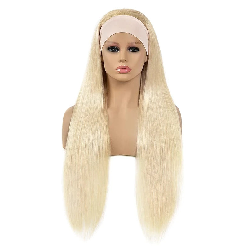 CLJhair 100% Virgin Human Hair Wig Brazilian Blonde Straight Wholesale Prices Headband Cuticle Wig for Braiding