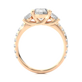 Trendy Multi-Row Design Diamond Engagement Ring 14K Gold Plated Sterling Silver Brilliant Cut IGI Certified Women's Wedding