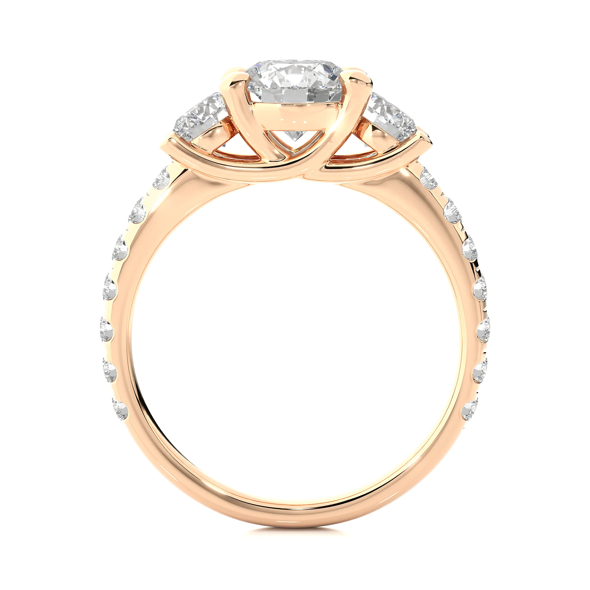 Trendy Multi-Row Design Diamond Engagement Ring 14K Gold Plated Sterling Silver Brilliant Cut IGI Certified Women's Wedding