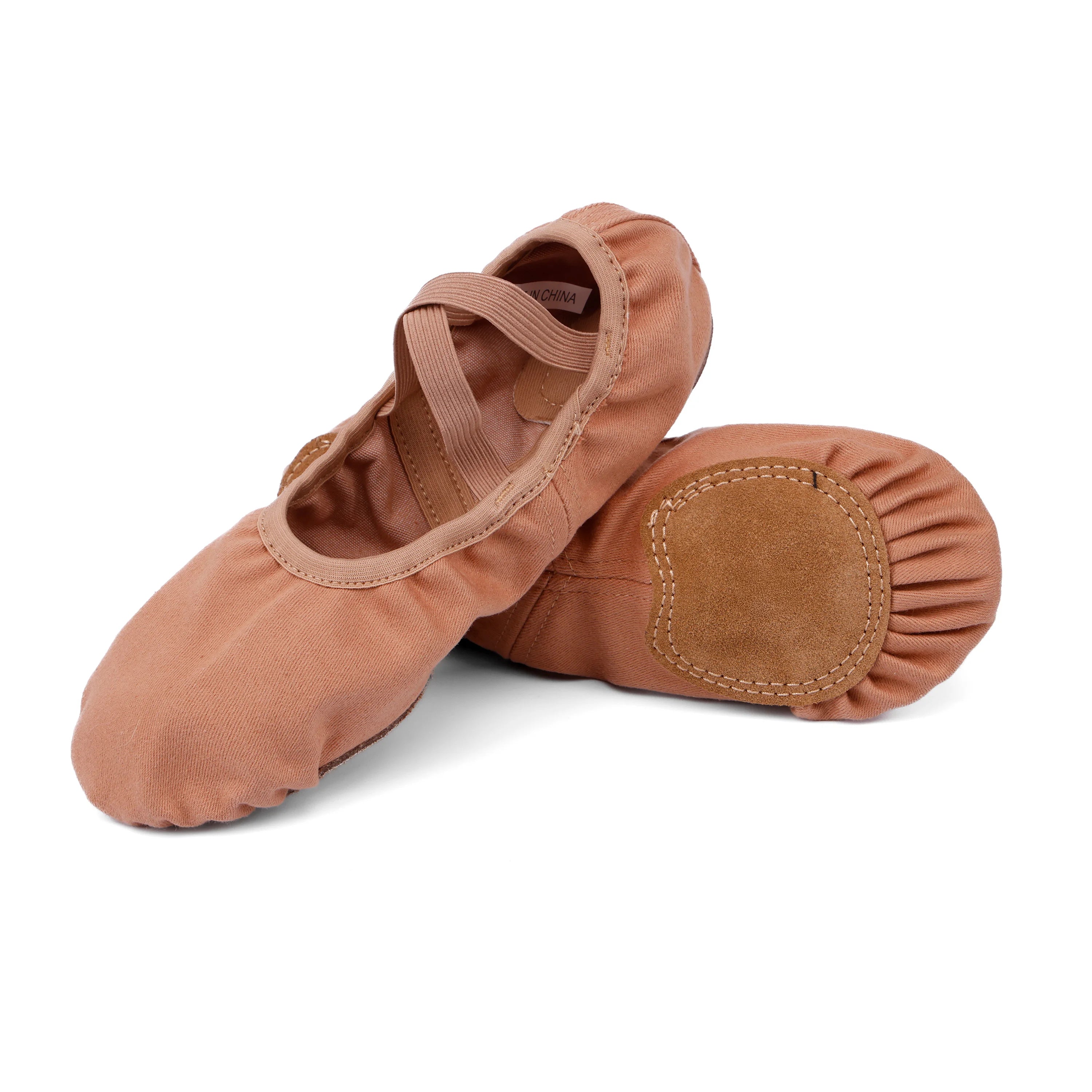 EU in Stock Wholesale Flat Stretch Ballet Ballerina Slippers Flats Ballet Brown Stretch Ballet Shoes Women/Girls Dance Shoes