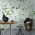 Germany Photo Floral Leaf Tendril Green Blue Brown Non Woven Vinyl Wall Mural 1.59x2.80m for Bedroom Hospital Mall