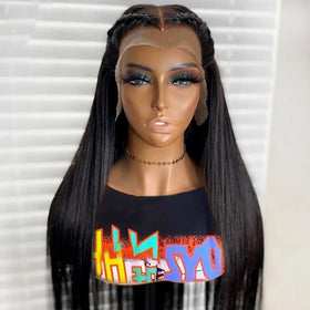 Ready to Ship 13X4 Lace Frontal Straight Human Hair Wigs for Black Women Transparent Lace Front Wigs with 180% Density