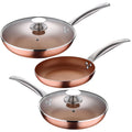 5pc set of frying pans 202428 (with lid) pressed aluminum induction Optimum Copper