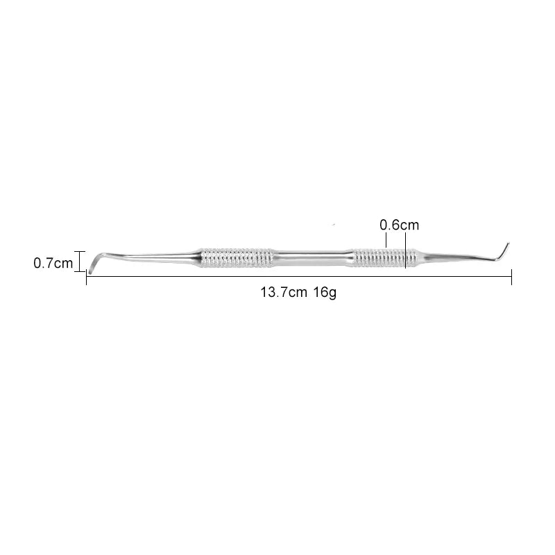 Custom Logo Stainless Steel Dual-End Reusable Eco-Friendly Cuticle Pushers Nail Polish Remover Tool for Russian Manicure