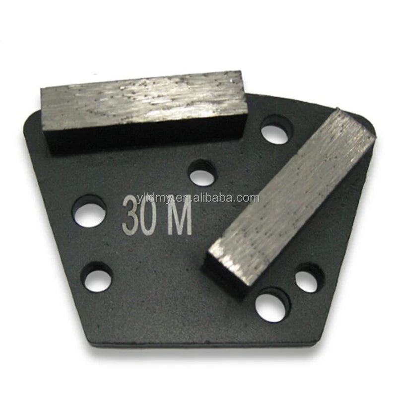Blastrac Diamatic Compatible Buffalo Diamonds Double Segment Metal Trapezoid Grinding Plate for Concrete Surface Preparation