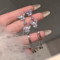 Exaggerated Long Zircon Tassel Earrings Light Luxury High-end Exquisite Fashionable Personality Earring