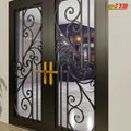 Elegant Steel Wrought Iron Front Entry Doors Artistic Design Waterproof 3-Year Warranty for Maximum Security Welcoming Entrance