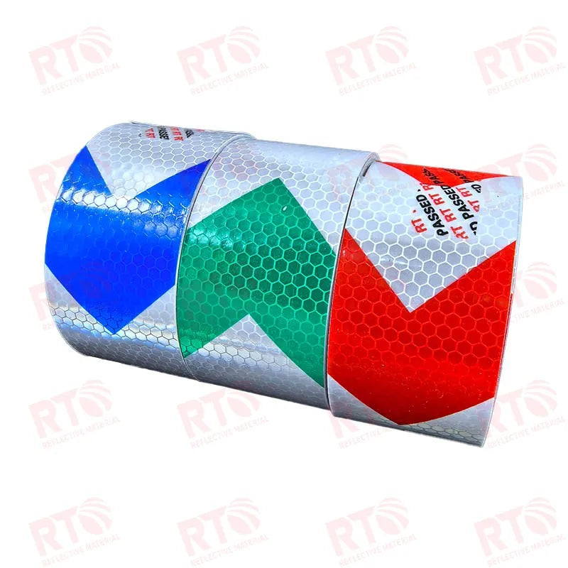 Honeycomb PVC Reflective Material Adhesive Temporary Safety Warning Reflect Sticker 5cmx25m Yellow Reflective Tape for Truck