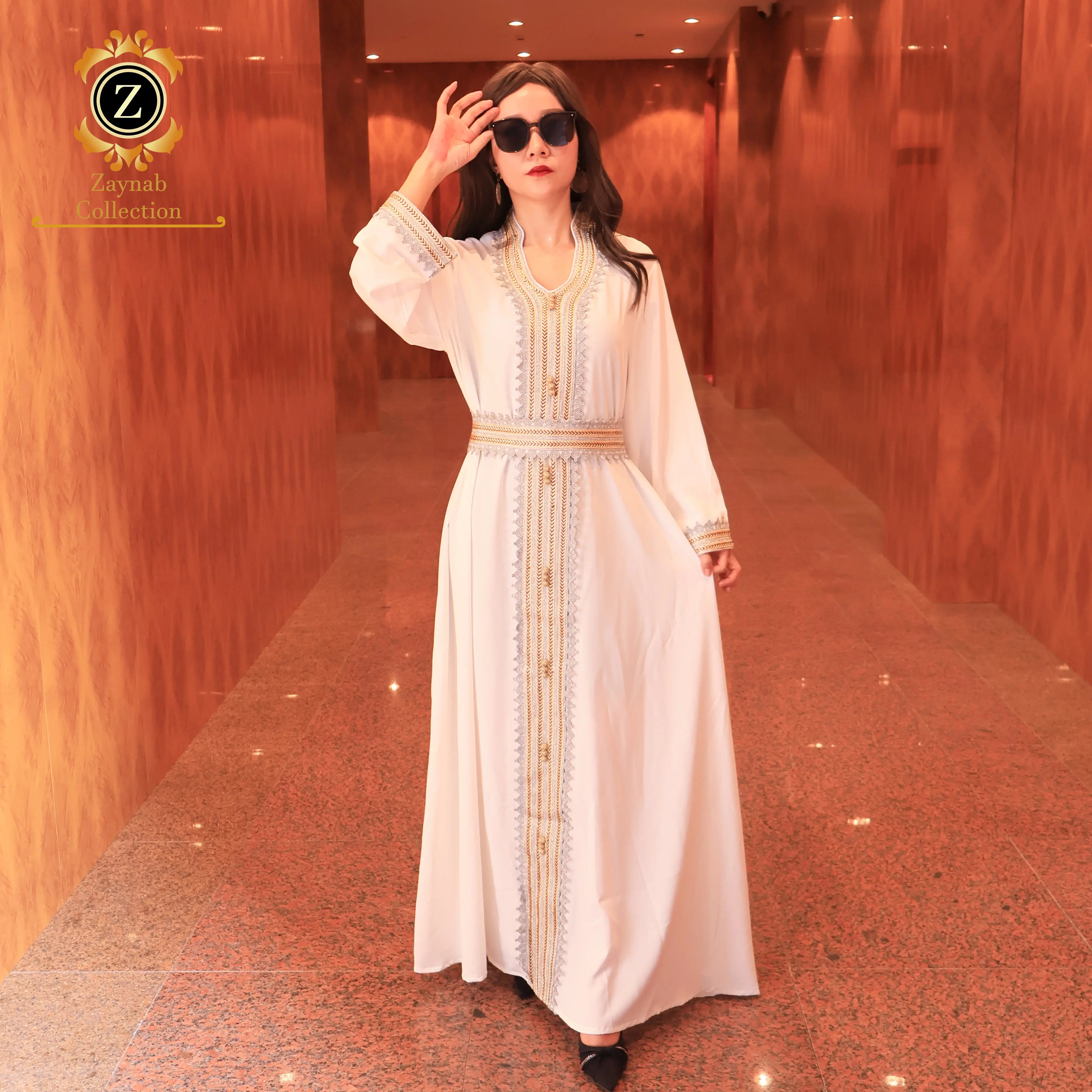 Zaynab Elegant Jalabiya Latest Design Dubai Ramadan Embroidered Frauen   Women Muslim Dress Elegant Jalabiya