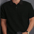 OEM custom logo embroidery printed design cross-border men's jacquard fabric button placket solid color  stand Polo shirt