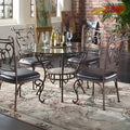 Wrought Iron Metal Antique Patio Bench Set Vietnam Origin TTD Brand Elegant Contemporary Design Outdoor Furniture for Cafes