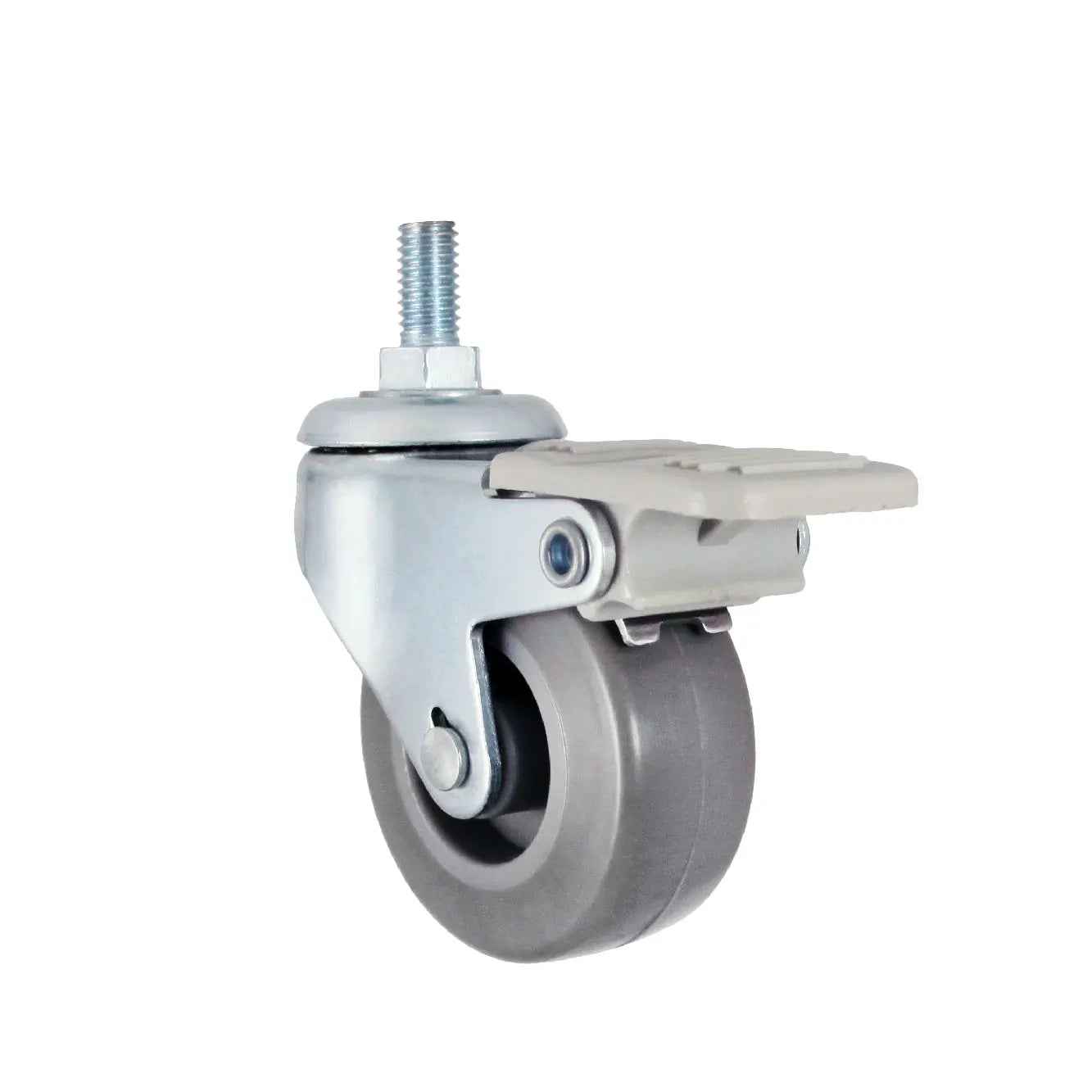 Stem Caster Wheels 2 Inch 1/4" - 15 MM with Front Brake Lock Rubber Wheel