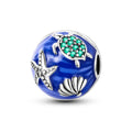 Silver Fashion Turtle Starfish Positioning Beads Pendant Charms With Zircon Classic Jewelry Parties Silver Plated