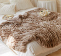 Home Decoration Throw Blankets for Winter Sofa Couch Cozy Faux-Rabbit Fur Plush Blanket Sleep Aid