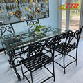 Elegant Wrought Iron Tables and Chairs Set  Timeless Outdoor Furniture for Patios Cafes and Garden Seating Areas