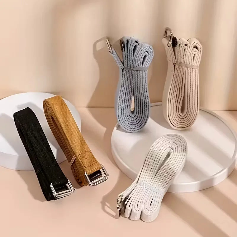 Custom Non-elastic Band Daily Stretching Body Adjustable D-Ring Buckle Cotton Pilates Yoga Strap