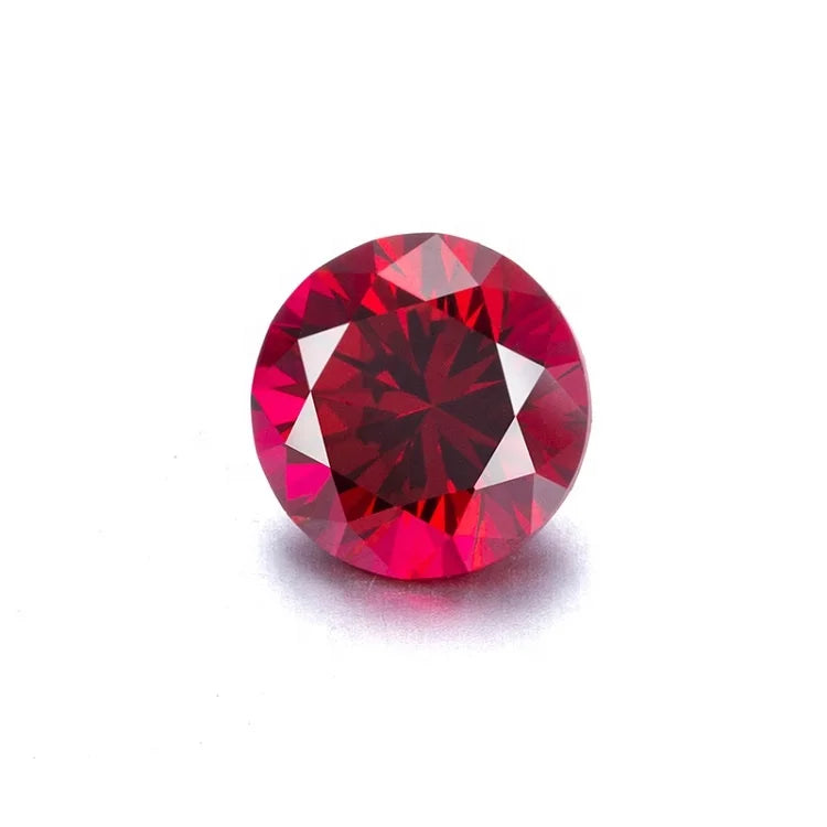 Lab Created Ruby Round Cut Loose Gemstone Deep Red Color Wholesale