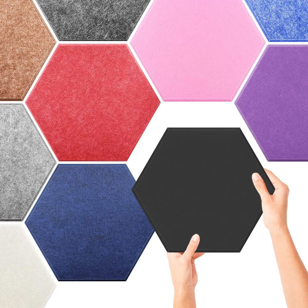 High Density Modern Design Noise Reduction Eco-friendly PET Felt DIY Hexagonal Acoustic Panels for Living Room