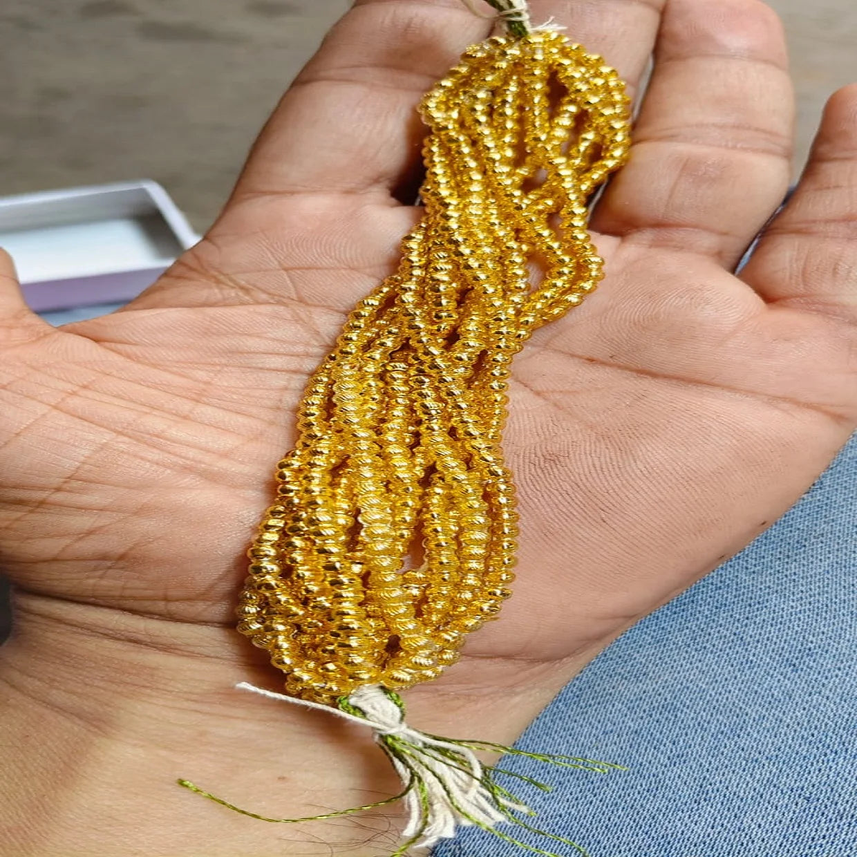 Custom made gold glass beads designed to add a touch of sophistication and sparkle to any project.. Ideal for  Jewelry making