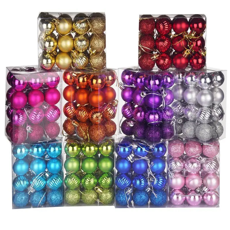 24pcs 3cm Christmas Tree Pumpkin Ball Ornaments Christmas Decoration Party Supplies Home Decor Xmas New Year Gift