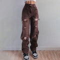Quality Women's Distressed Denim Pants Summer Casual Wide Leg Regular Fit Western&Southeast Asian SizesCustom OEM/ODM