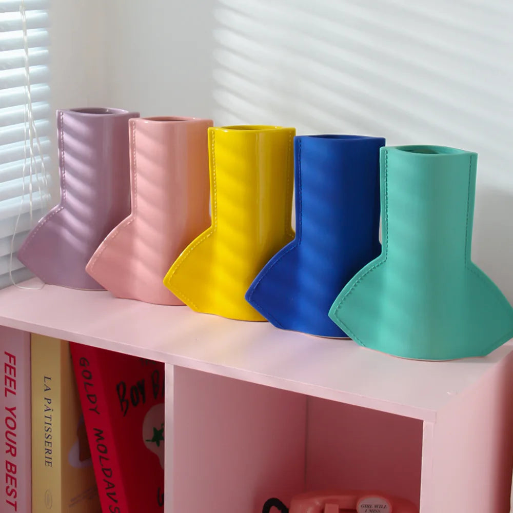 Modern Nordic Ceramic Vase Decorative Flower Vase Colorful Minimalist Tabletop Vase for Home Living Room Decoration Wholesale MegaBDM