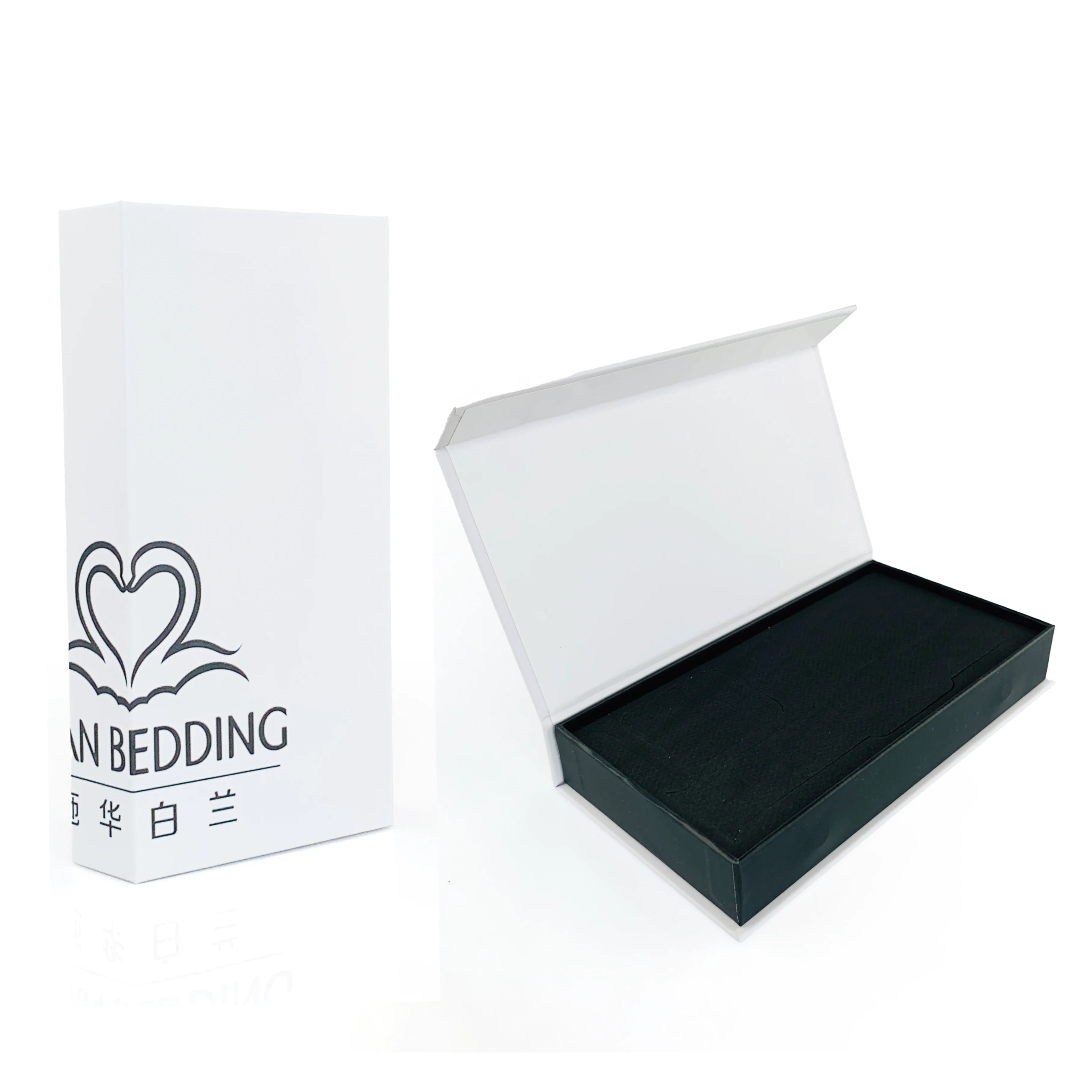 Wholesale Custom Printed with My Design White Flip-top Magnetic Box Phone Cases Packaging Box with Sponge