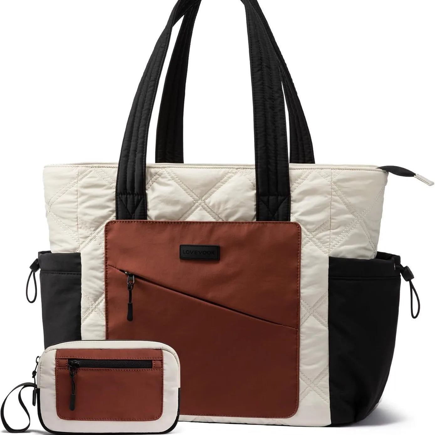 Customized Crush Nylon Tote Bag for Women Puffer Work Tote with Zipper Travel Essentials Quilted Nurse Hospital Bag