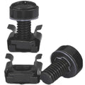 JSCREW Rack Mount Cage Nuts M6 Fixing Screws Set Server Cabinet Patch Panel Black Zinc Plated Hardware