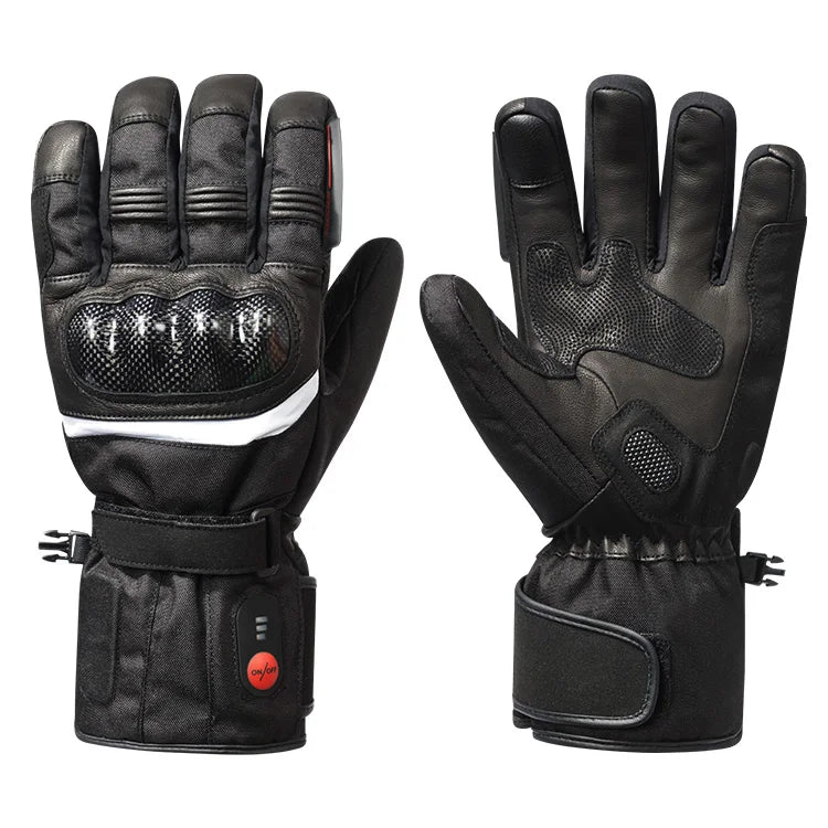 Winter Outdoor Skiing Gloves Warm Windproof Waterproof with Touch Screen Rechargeable Battery for Cycling Motorcycle Riding