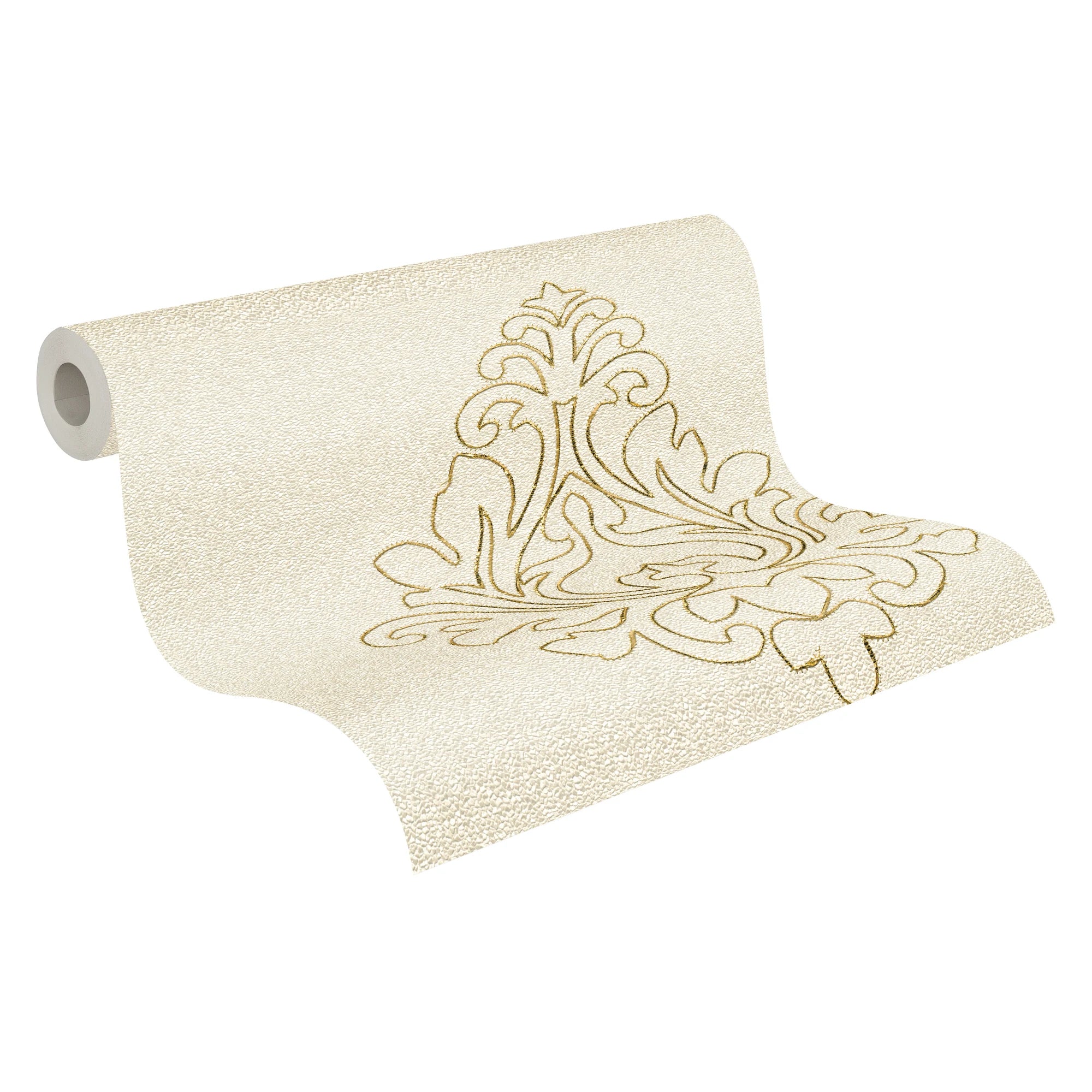 Germany Made Modern Damask Cream Gold Non Woven Premium Fabric Wallpaper Panels for Household Use 320x070m