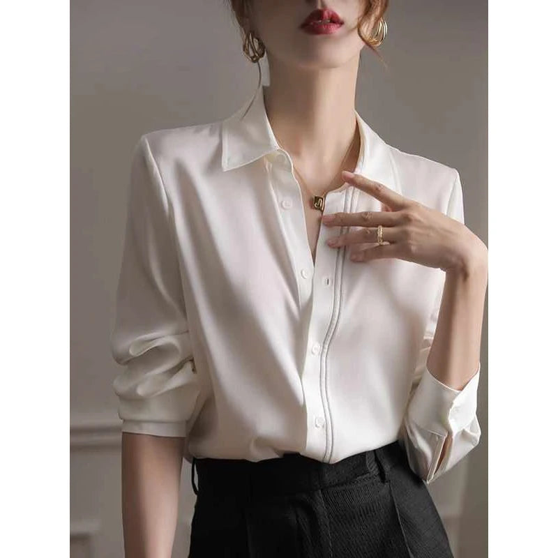 Women's Long-Sleeve Heavyweight Silk Shirt - 25 Momme 100% Mulberry Silk Spring & Summer 2025 New Style High-End Top