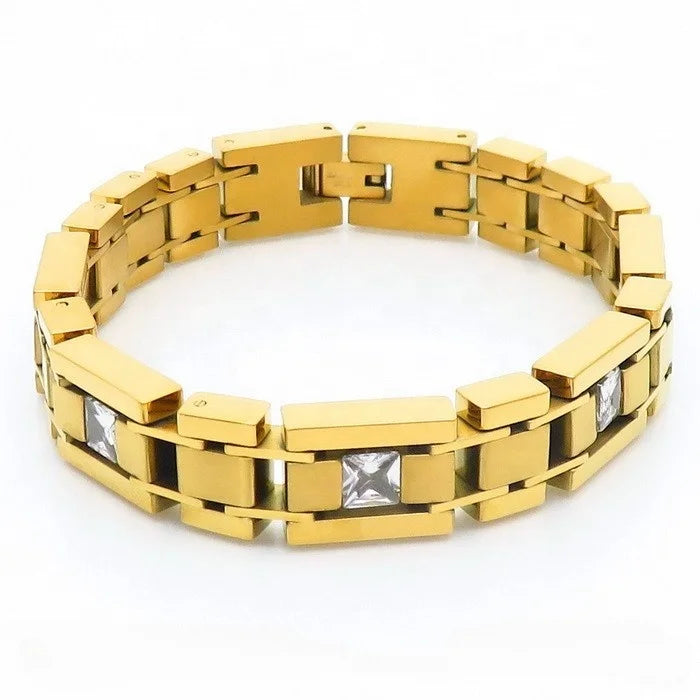 European and American Fashion Minimalist Birthday Gift Diamond studded Men's Bracelet