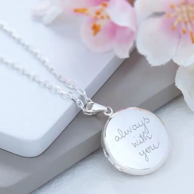 Stainless Steel DIY Round Necklace Picture Frame Photo Locket Pendant Necklace