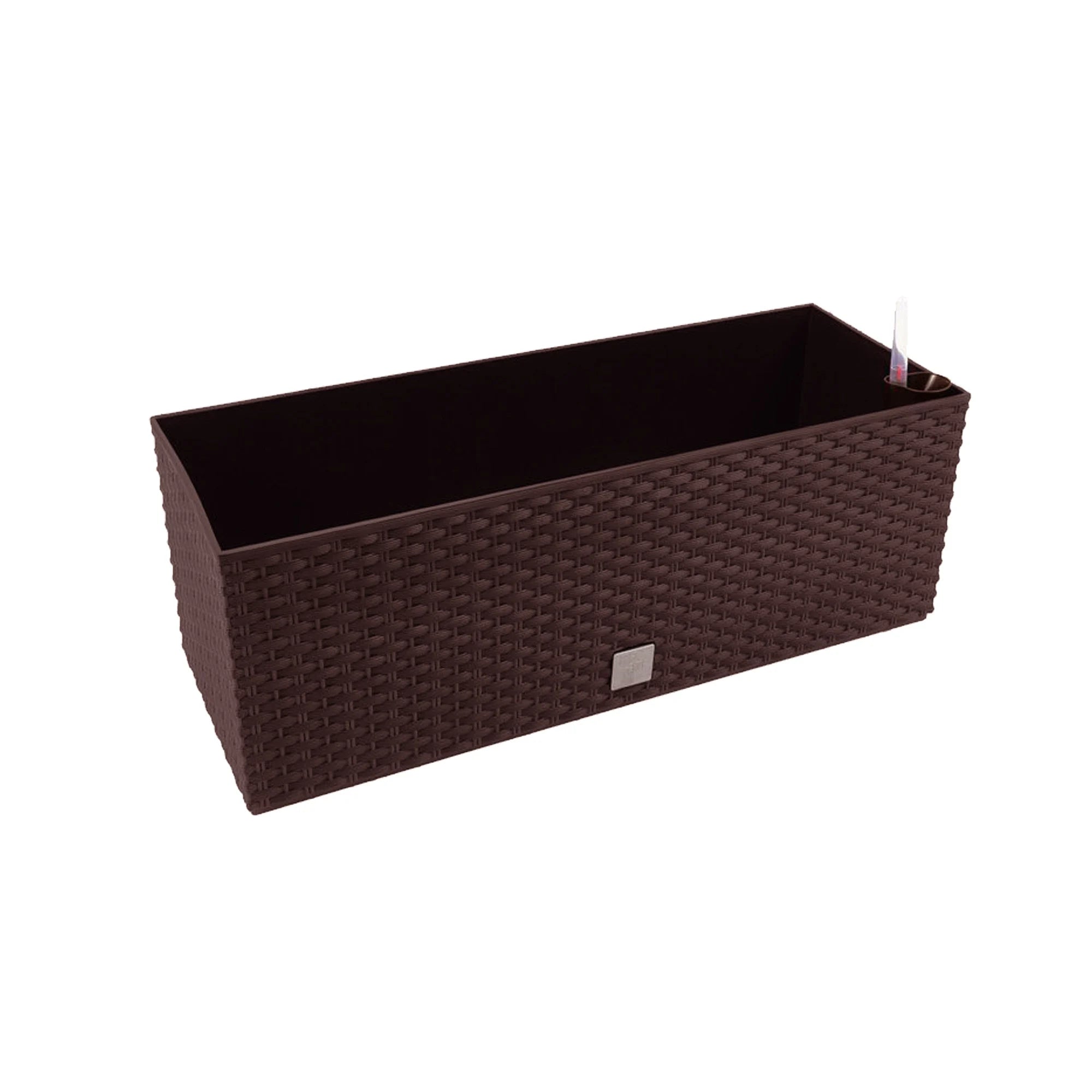 Rectangular planter 17 liters self-watering chocolate color 52x20x19cm