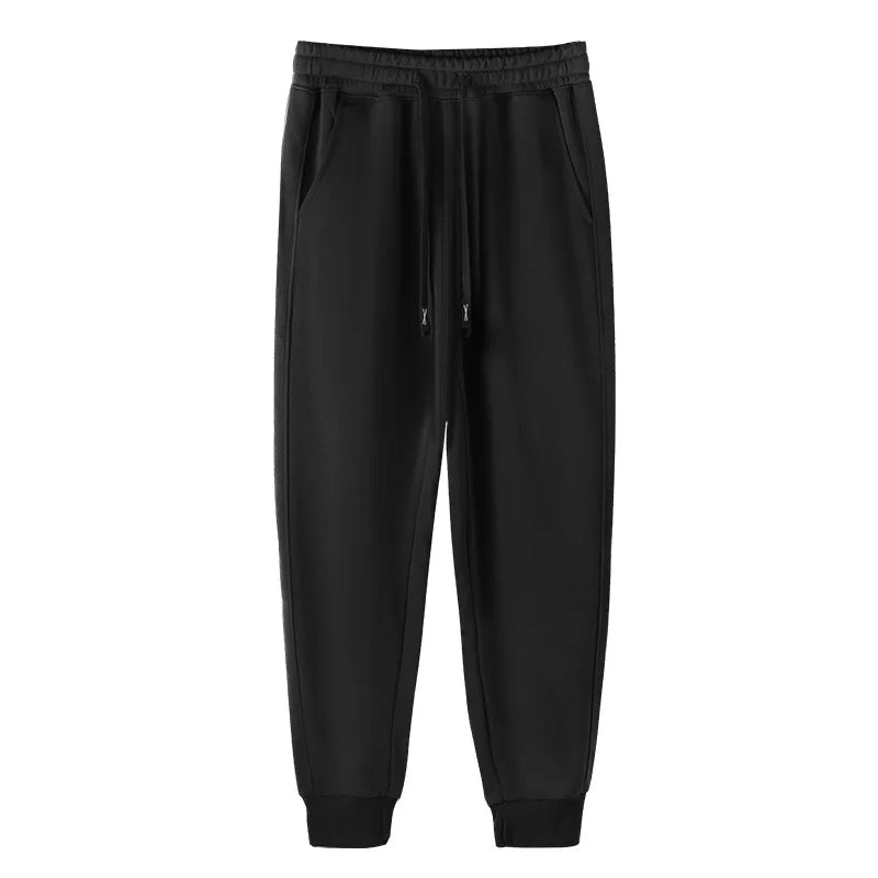 Bangladesh China Factory Price Custom Logo Embroidery Solid Color Fleece-lined Thickened Loose Fit Casual Sweatpants