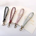 Cotton Woven Knitting Macrame Keychain Macrame Keychain Wristlet with Wallet Wristlet Lanyard Keychain Key Card Holder