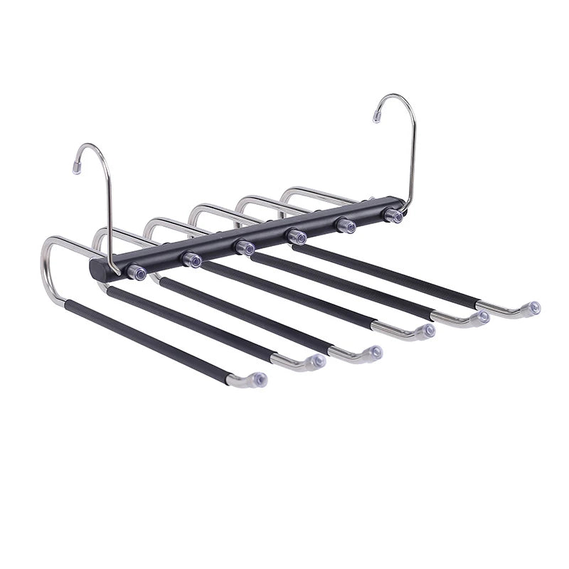 Multi-Functional Space-Saving Pants Hanger Anti-Slip Metal Rack for Clothes Storage Ideal for Home RV and Dorms