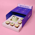 Eco-Friendly Luxury Takeout Food Packaging Inserts Blue Brownie Ribbon for Cake Donuts Bakery Cookie Boxes Matt Lamination