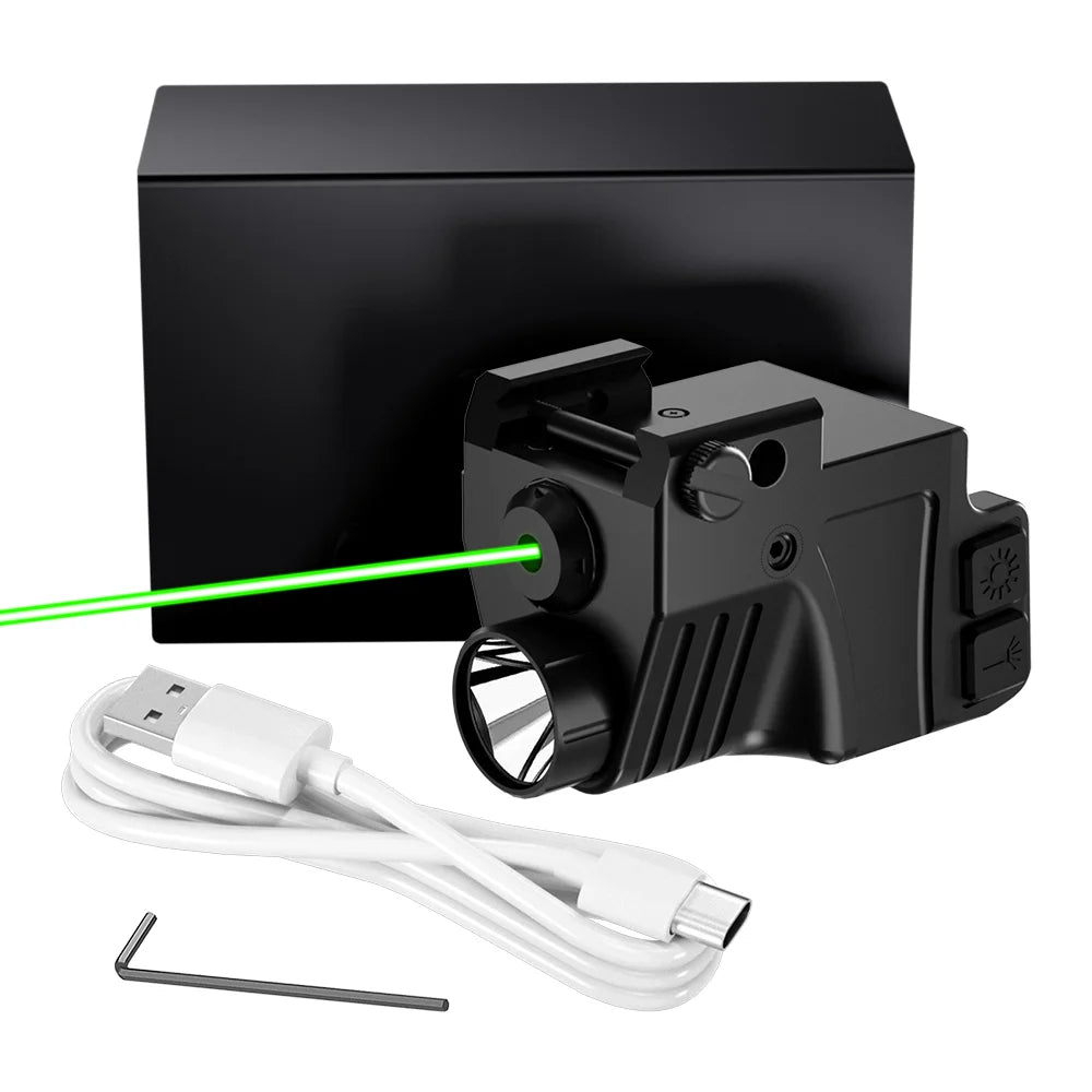 Hunting Aluminum 10x Green Laser Sight and 500 Lumen Strobe Tactical Light