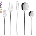 Luxury Metal Mirror Polish Silver Plated Cutlery Set Kitchen Fork Knife Spoon 20Pcs Silverware Flatware Kit MegaBDM