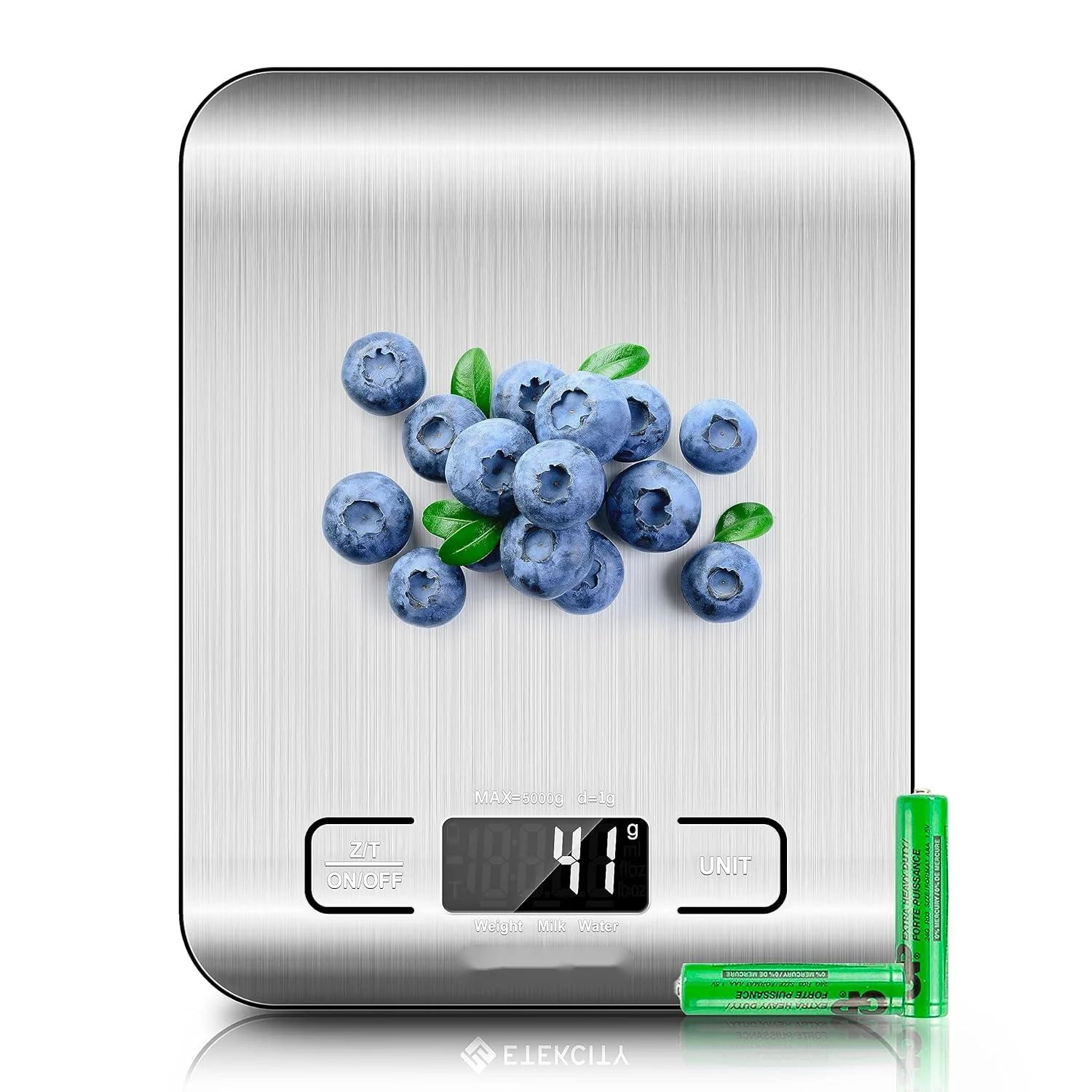 304 Stainless Steel Digital Kitchen Scale Medium Size Grams/Ounces for Baking Cooking & Meal Prep