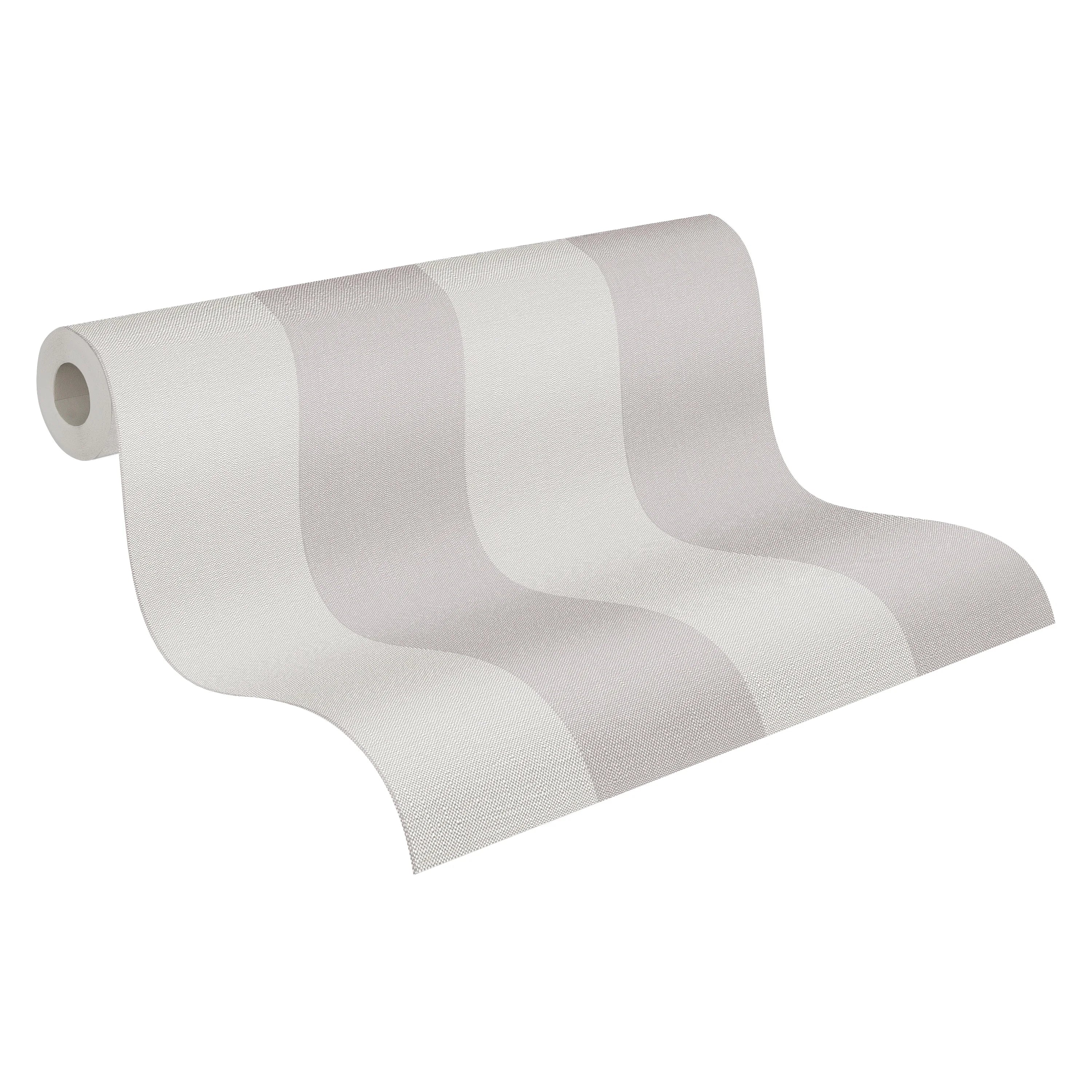 Made in Germany - Wallpaper rolls Stripes Beige Cream Grey - Non Woven Vinyl - Modern Wallpaper Country House - 1005 x 053 m