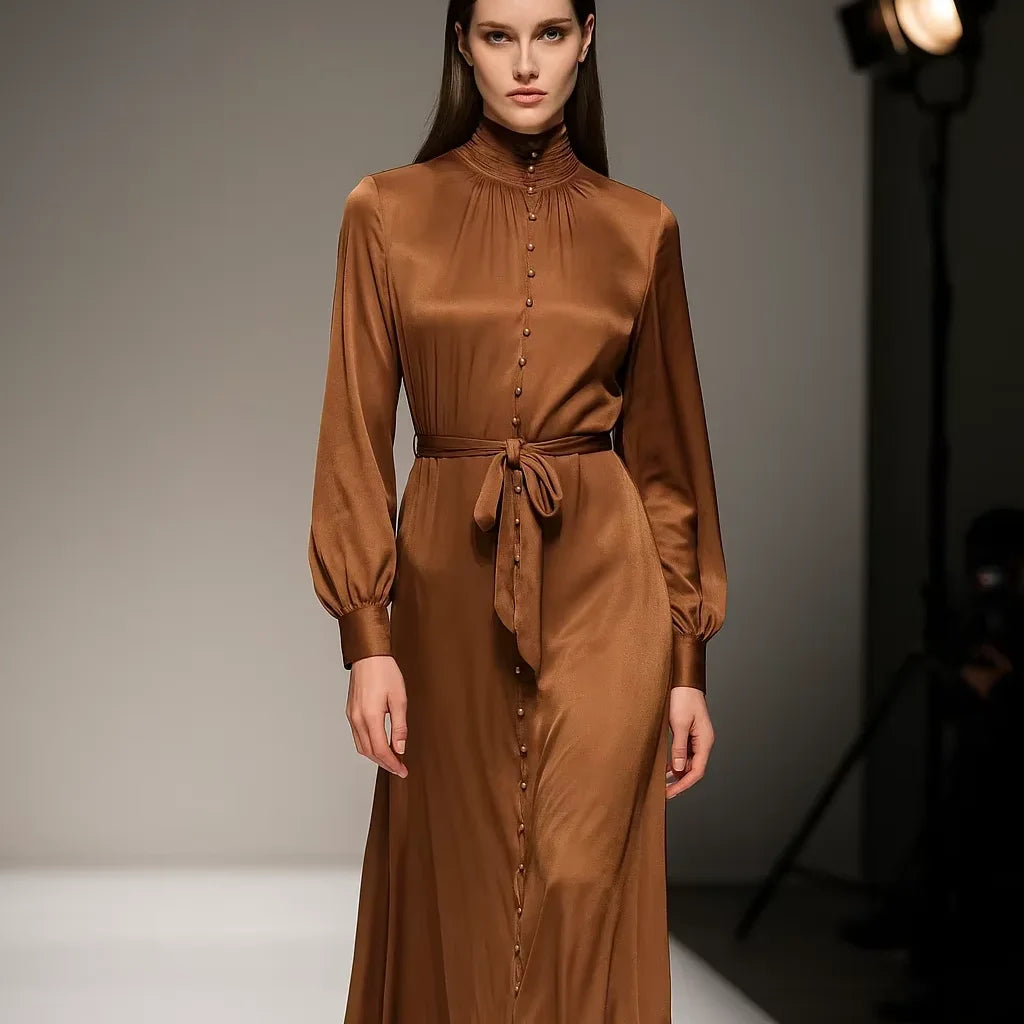YXD063 Eid Long Shirt Style Basic Satin Soft Luxurious Modest Fashion Customizable High-end Factory Price Wholesale
