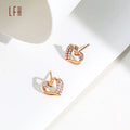 Wholesale Oro 18k Original 18k Gold Jewelry Cubic Zircon Heart Earrings Real Gold Jewelry Wholesale 18k Gold Au750