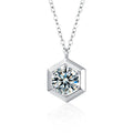 XMZ095 1CT Moissanite Pendant Necklace for Women 925 Sterling Silver Cut Diamond White Gold Charm Chain Moissanite Necklaces