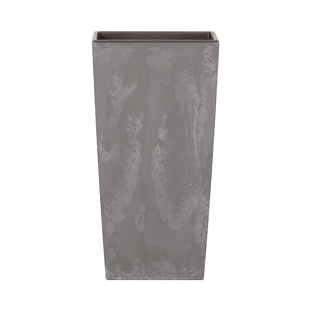 Prosperplast Urbi Square Effect 91.5 L tall plastic planter WITH reservoir in light grey 75 (height) x 40 (width) x 40 (depth)