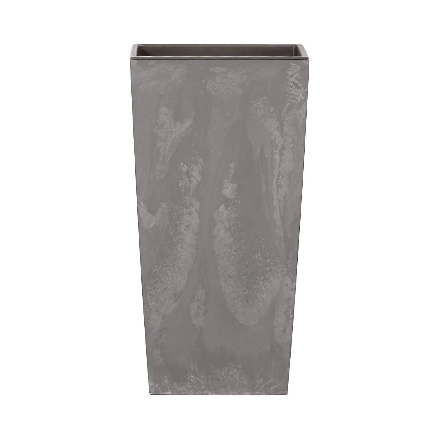 Prosperplast Urbi Square Effect 91.5 L tall plastic planter WITH reservoir in light grey 75 (height) x 40 (width) x 40 (depth)
