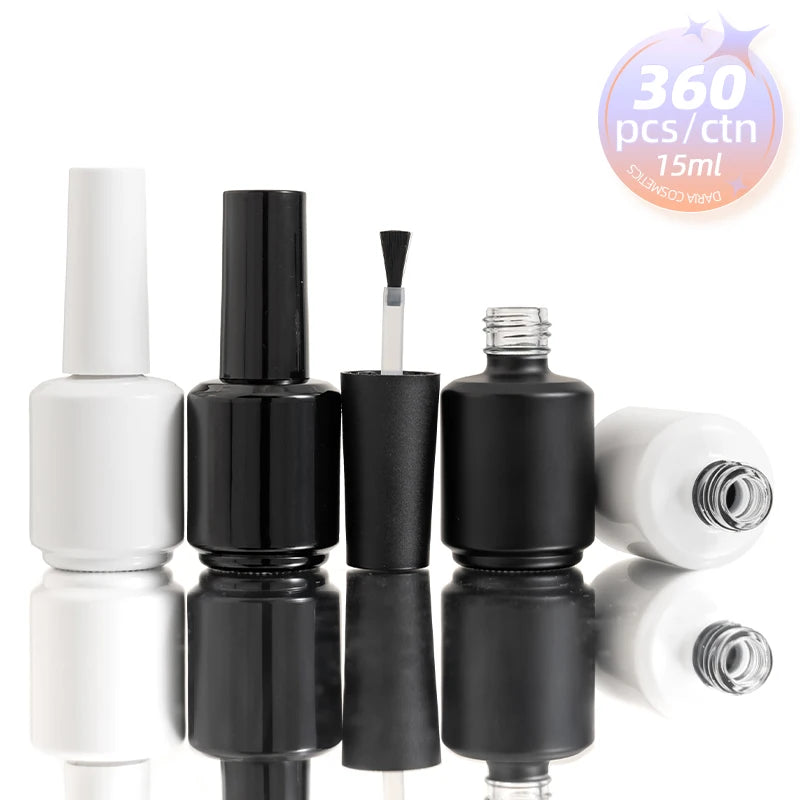 15ml Round Gel Polish Glass Bottle with Customizable Finish for Nail Packaging