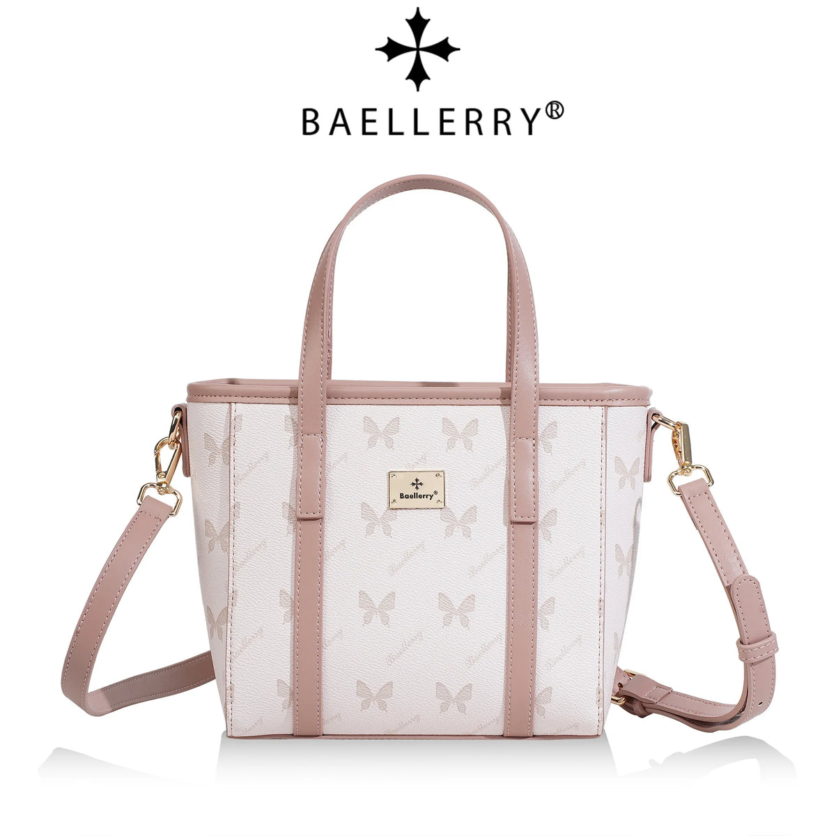 Baellerry's New Women's Bag with Fashionable butterfly Print Contrasting Color Handbag Commuting Mini Basket Bag